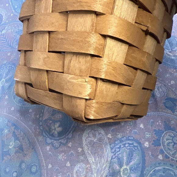 Longaberger Medium Peg Basket With Fixed Handle 1991 5.5in Wide - Picture 10 of 11